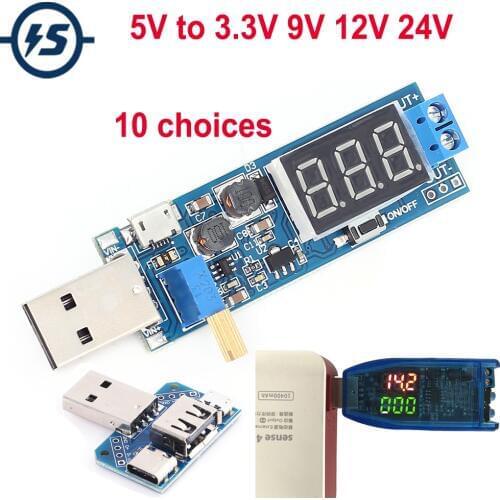 DC-DC USB Step UP / Down Boost Buck Converter Voltage Power Supply Module Adjustable Out DC 1.2V-24V 5V to 3.3V 9V 12V 24V