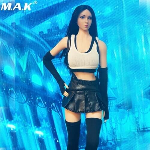 CJG-W029 1/6 Scale Tifa 3.0 Clothes Suit Female Vest Skirt Socks Gloves Model Fantasy 7 COS For 12” TBL UD Body
