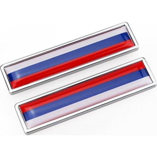 1 Pair Russian Flag Russia 3D Metal Car Sticker Decal Decoration Badge Emblem Accessories Auto Stickers For Audi Bmw Toyota Seat