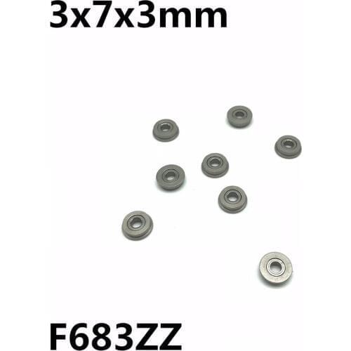 10Pcs F683ZZ 3x7x3 mm Flange Bearings Deep Groove Ball Bearing High Quality High speed Advanced F683