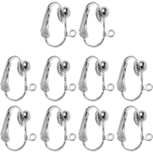 10Pcs Clip-on Earring Converter with Easy Open Loop No Pierce Ear Jewelry Making