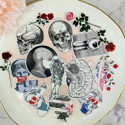 16PCSLove and death vintage Stickers Crafts And Scrapbooking stickers book Student label Decorative sticker DIY Stationery