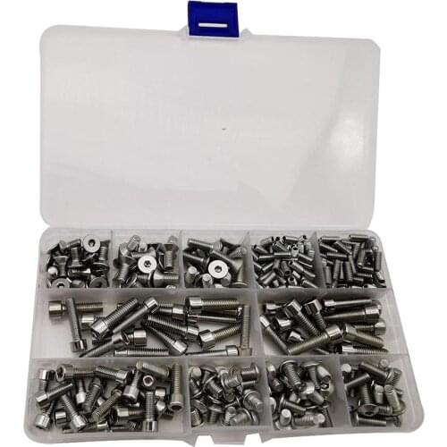 370Pcs/Set Stainless Steel Hexagon Socket Screw for Bicycle Bike Handlebars Pedal Pin Disc Brake Adapter Bicycle Accessories