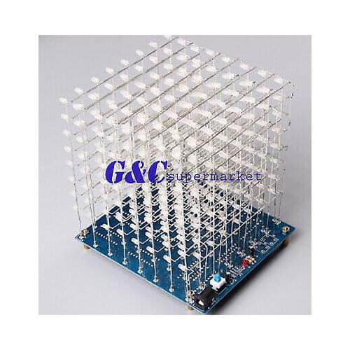 3D LightSquared DIY Kit 8x8x8 3mm LED Cube Red Ray LED diy electronics