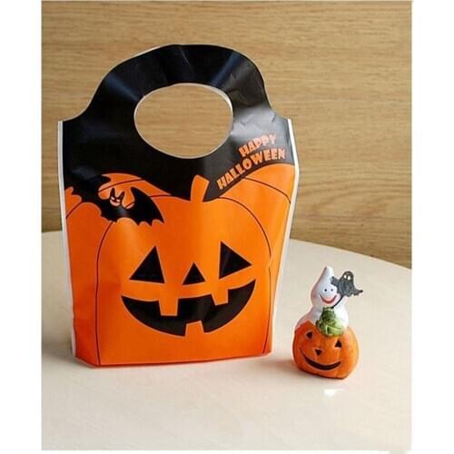 50pcs Christmas Halloween Candy Bags Cute Pumpkin Ghost Gift Bag For Cookies Snack Food Packing Party Decor Supplies Wholesale
