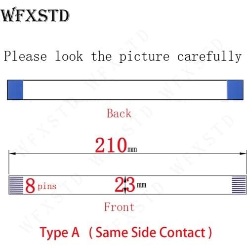 8pins 210mm*23mm Type A New Flex cable Same Side Copper AWM 20706 105C 60V VW-1 Pins Contact