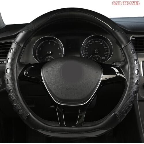 CAR TRAVEL Microfiber Leather Car Steering Wheel Cover For Renaults Duster Megane 2 3 koleos Logan sandero Scenic 2