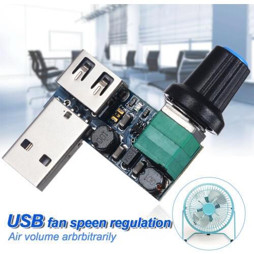 New USB Fan Stepless Speed Controller 5V to 12V Fan Speed Regulator Speed Variable Switch Module