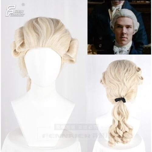 Beige Lawyer Judge Pianist Music Performance Wig Cosplay Baroque Curly Colonial Historical Costume Wig Halloween Cosplay Props