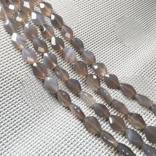 Natural Stone Faceted Beads Square Agates Crystal Turquoises Loose Beads for Jewelry Making DIY Necklace Bracelet Accessories