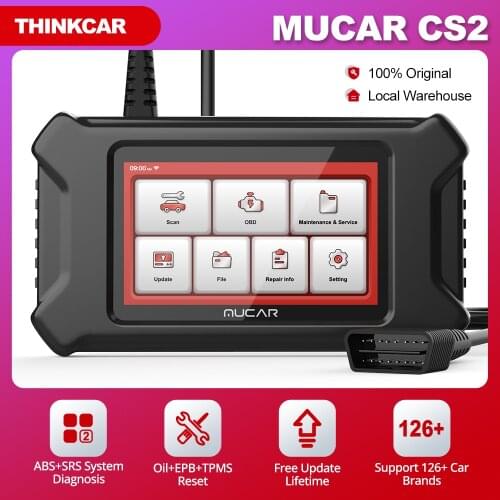 THINKCAR MUCAR CS2 Car OBD2 Scanner Car DIY Code Reader 2 System ABS/SRS 2 Reset Oil/EPB Free Online Update Diagnostic Tools