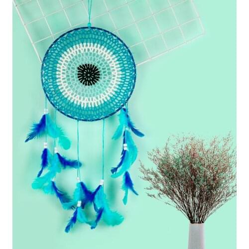 Blue Devil Eye Dream Catcher Amulet Net Wall Hanging Handmade Crafts Ornament Feather Dreamcatcher Home Decoration Accessories