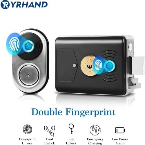 Intelligent biometric fingerprint door locks Outdoor Gate IC Card Keyless RFID Electronic smart Keless Rim Lock