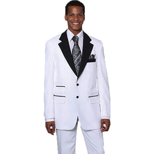 Custom Made White Jacket With Pants Men Suit Two Pieces Classic Groom Tuxedos Blazer Mens Bridegroom Suit Business Suit