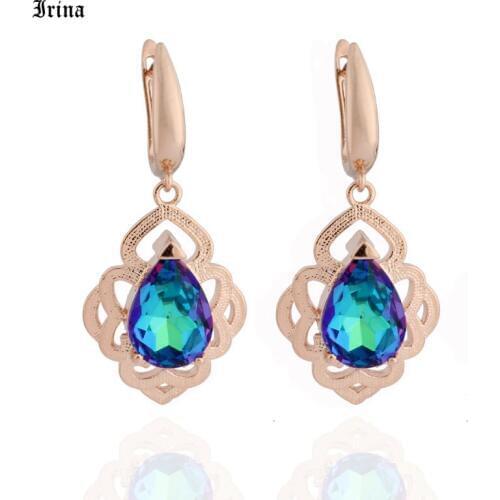 Korean New Fashion Earrings Luxury Water Drop Earrings Rose Gold Dangle Earrings For Women wedding Charming fashion jewelry