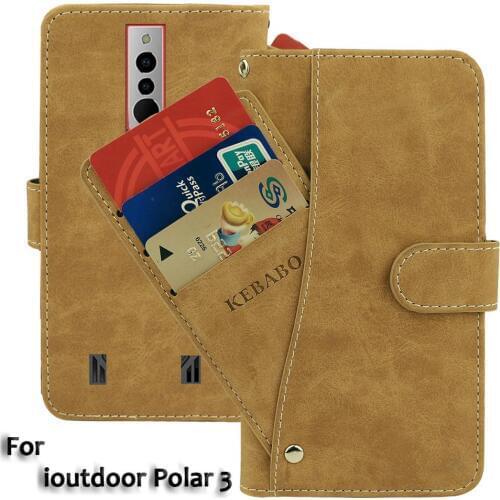 Leather Wallet ioutdoor Polar 3 Case Flip Retro Vintage Leather Front Card Slots Cases Cover Business Phone Protective Bags
