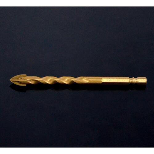 30pcs Titanium Coated Hex Glass Drill Bits Set 6MM for Wall Ceramic Tile Marble Granite Spear Point Cross Head