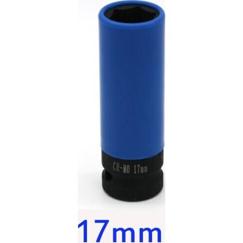 17 mm 1/2"Sleeve Wall Deep Impact Nut Socket Alloy Wheel Deep Impact Nut Socket Set Car Garage Maintain Repair-Tool