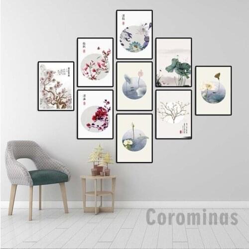 Chinese Style Flowers Plant Canvas Painting Wall Art Poster Plum Blossom Lutos Posters And Prints Living Room Cuadros Decoration