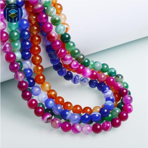Natural Stone Factory 6/8/10mm Agate Beads Wholesale Round Natural Agate Beads for DIY Jewelry