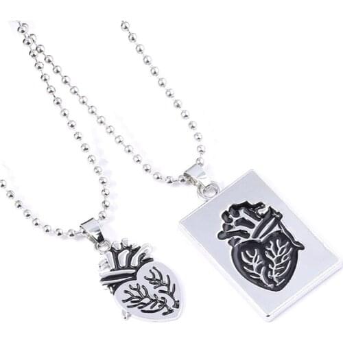 Romantic 2Pcs/Set Loves Gift Heart Cut Off Pendant Necklace Couple Wedding Gift For Husband Man and Wife