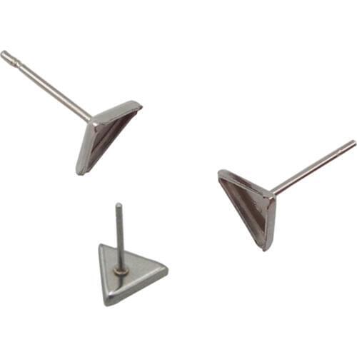 Beadsnice Stainless Steel Stud Earring Blank Triangle Tray Earring Findings Diy Jewelry Making 38387