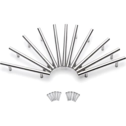 SHGO HOT-15Pcs Furniture Handles Kitchen Cabinet T Pulls Handles Knobs Stainless Steel Handles for Furniture Door Cabinet Bar Ha