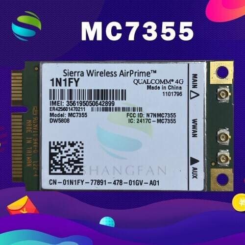Sierra Wireless Airprime MC7355 Mini PCIe LTE/HSPA+ GPS 100Mbps DW5808 1N1FY 4G Module 1xRTT EVDO Rev for Dell 1900/2100/850/700