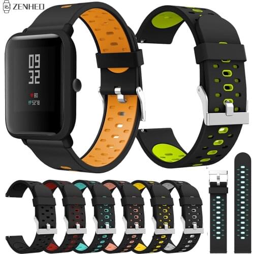 20mm Silicone Strap For Xiaomi Huami Amazfit Bip Youth Smart Watch Band Replacement Watchband Sport Breathable Bracelet Belt