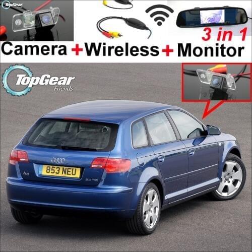 3in1 Special WiFi Camera + Wireless Receiver + Mirror Monitor Easy DIY Parking System For Audi A3 / S3 2004~2009