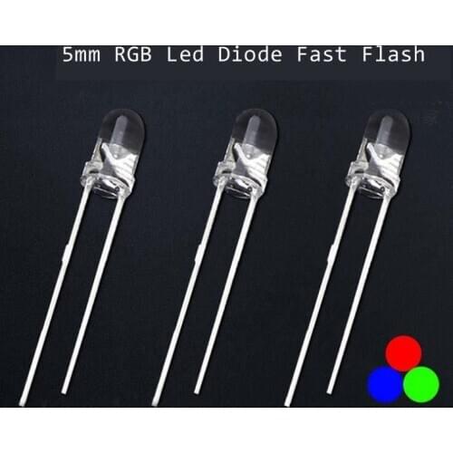 5mm RGB LED Diodes Lamp RGB LED Diode Fast Flash Blink Red Blue Green Change 5mm LED Tri-color Multicolor Rainbow Lampada