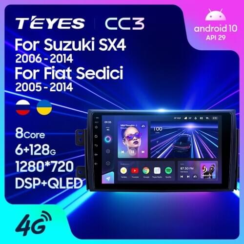 TEYES CC3 For Suzuki SX4 1 2006 - 2014 For Fiat Sedici 2005 - 2014 Car Radio Multimedia Video Player Navigation stereo GPS Android 10 No 2din 2 din dvd