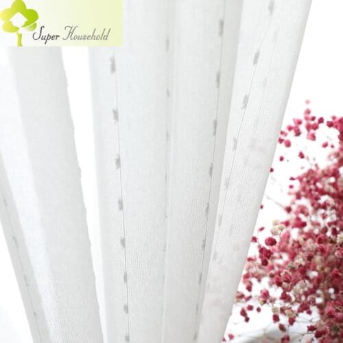 White Stripe Embroidered Tulle Curtains For Living Room Bedroom Window Yarn Custom Curtain Sheer for Kitchen Study Room SP1#19A