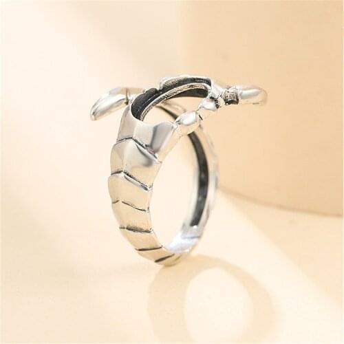 Ring Setting for 8x10mm Oval Cabochons Scorpion Shape Ring Blank Thai Sterling Silver Adjustable Ring Base SR0278