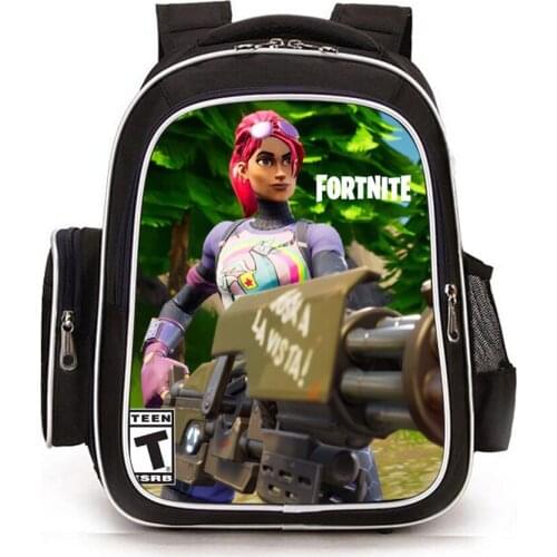 16 inch FORTNITE Childrens School Backpacks for Girls and Boys Kids Cartoon School Bags for Children 3-12 Year Old
