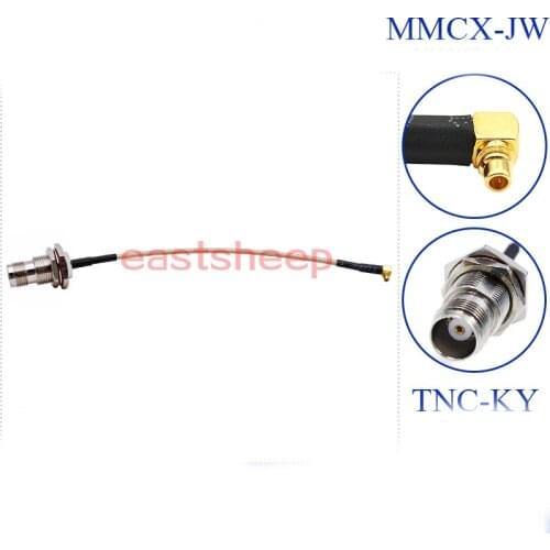 5PCS/Lot MMCX-JW Male To TNC-K Female Adapter Connector RF Coaxial Extension Pigtail Cable Silver-Plated RG316