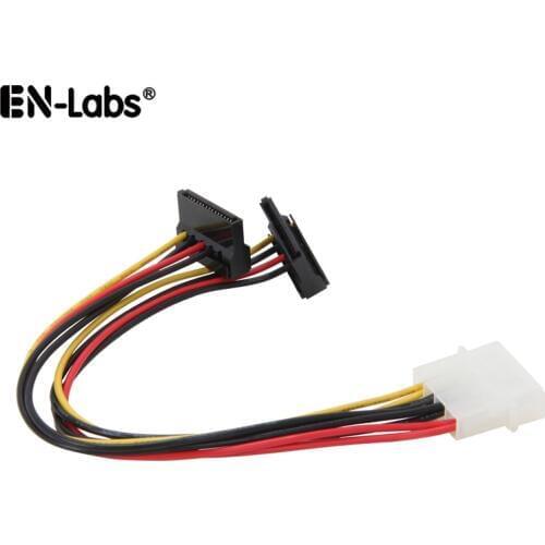 Molex SATA Adapter Power Cable,Molex 4pin 2 SATA Power Connector Splitter,IDE 4 pin Spliter SATA 90 Degree for Hard Drive SSD