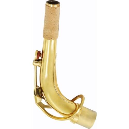Alto Saxophone Sax Bend Neck Brass Material 24.5mm with Cleaning Cloth Saxophone Accessory
