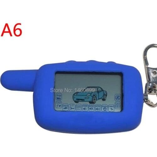 2-way A6 LCD Remote Controller Keychain +Silicone Key Case For Vehicle Security Two Way Car Alarm StarLine A6 Keychain