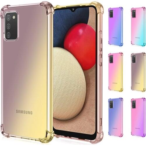 Case For Samsung A02S A70S A50S A40S Luxury Half Transparent Gradient Soft TPU Phone Case For Samsung A20S A30S A10S