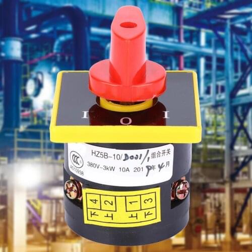 Electric 1 Layer Locking Type Changeover Selector Control Switch AC 380V 10A Rotary Cam Combination Changeover Switch