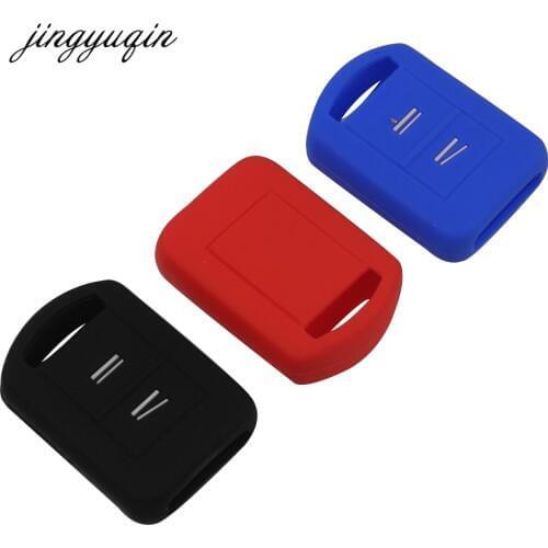 Jingyuqin 30pcs/lot Silicone 2 Button Remote Key Case For Vauxhall Opel Agila Corsa C Car Fob Cover