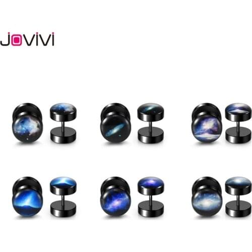 Jovivi Stainless Steel Fake Ear Expander Plugs Gauges Illusion Screw Stud Barbell Earrings Fake Ear Tunnels Ear Piercing Jewelry