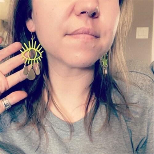 The Evil Eye Brass Earrings Handmade Boho Jewelry