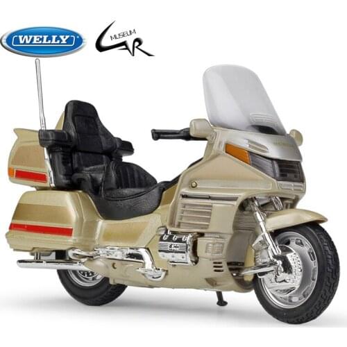 WELLY 1:18 Model Car Simulation Alloy Metal Toy Motorcycle Childrens Toy Gift Collection Model Toy HONDA GOLD WING