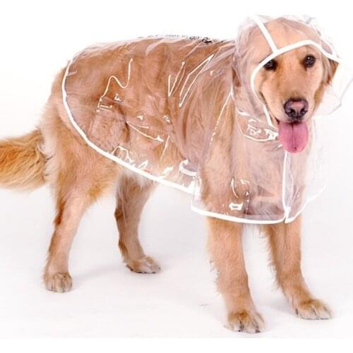 Fashion Transparent Large Dog Raincoat Waterproof Big Dog Poncho Golden Retriever Husky Dog Rain Coat Dog Costumes