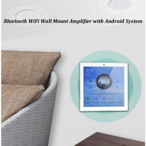 Home Audio Wall Mount Bluetooth Amplifier Board and WiFi Mini Amplicador with Android System and Touchscreen for BGM Music Host