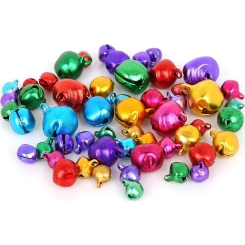 Wholesale Retail 6MM 200Pcs/lot Mix Colors Loose Beads Small Jingle Bells For Christmas Decoration Gift DIY Craft Accessories