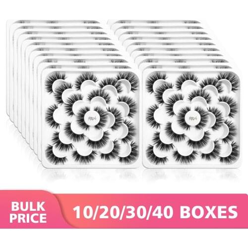 Wholesale 5/20/30/40 Boxes Mink Eyelashes 10 pairs Long False Eyelashes 3d Lashes Bulk Soft Thick Fake Lashes Fluffy faux cils