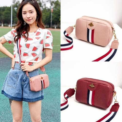 Wholesale Womens Shoulder/Crossbody bee Bag Stripe Zipper Fashion Belt Wholesale 2020 New Style Mini Purse